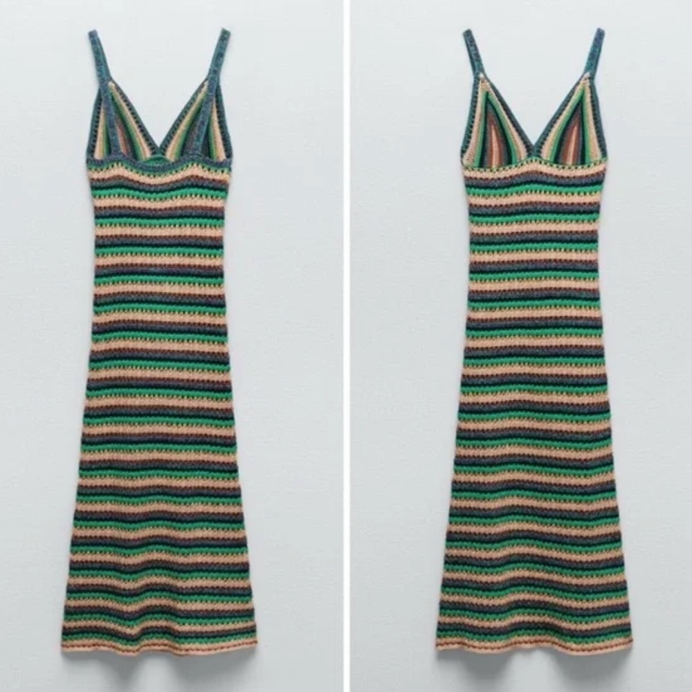 Zara Multicolor Striped Maxi Dress